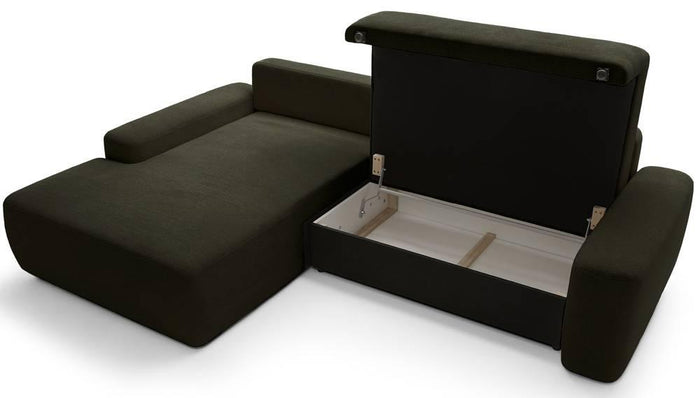 NADUVI Collection Hoekslaapbank Elis links met opbergvak chenille