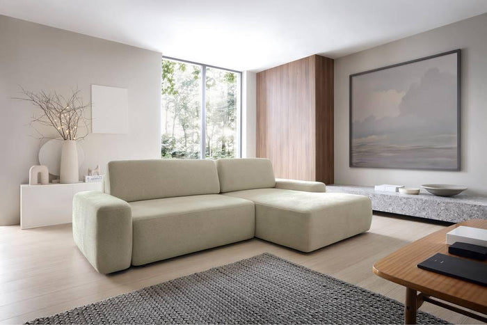 NADUVI Collection Hoekslaapbank Elis rechts met opbergvak chenille