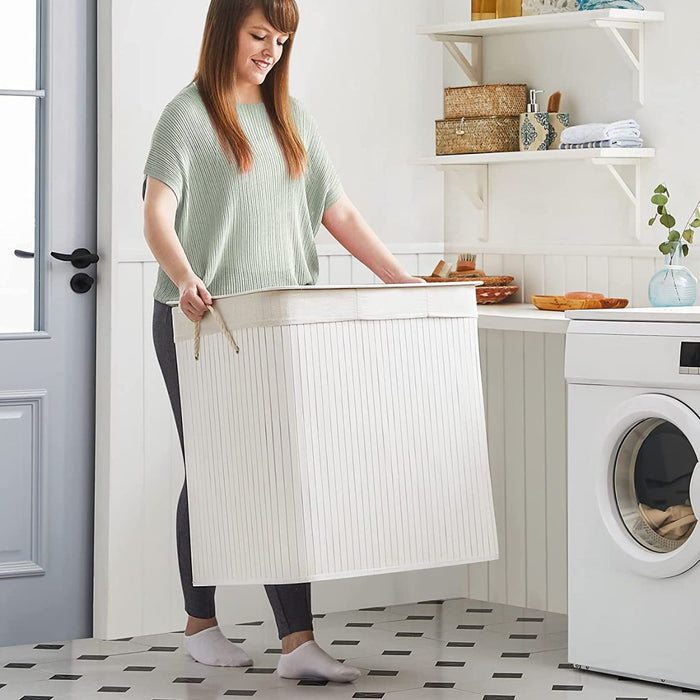 Calicosy - Wasmand van Bamboe met 3 compartimenten - B60 cm