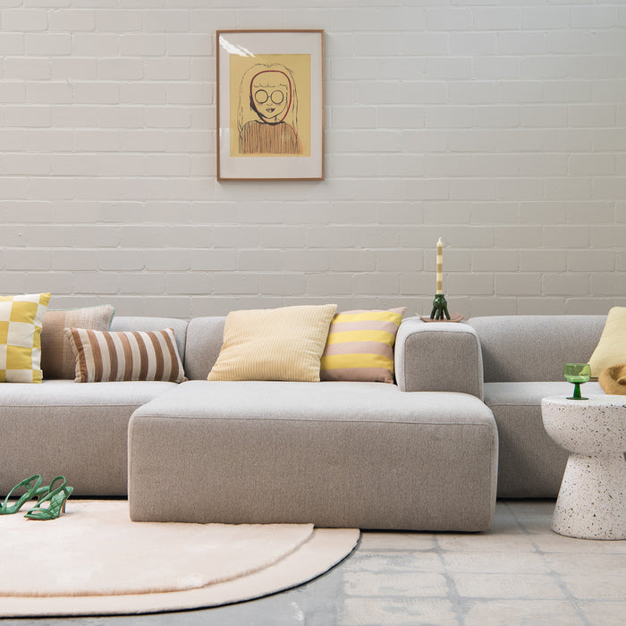 4X6 SOFA X6 modulaire hoekbank B rechts beige melange - 288 cm