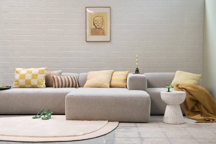 4X6 SOFA X6 modulaire hoekbank B rechts beige melange - 288 cm