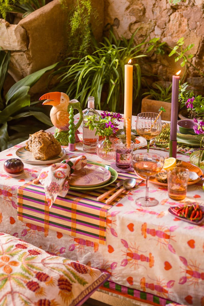 Sissy-Boy Roze tafelkleed met kreeftprint (140x220 cm)