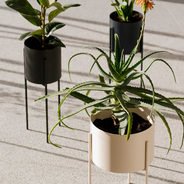 noo.ma MAKI Bloempot - lang - Vulcano Black