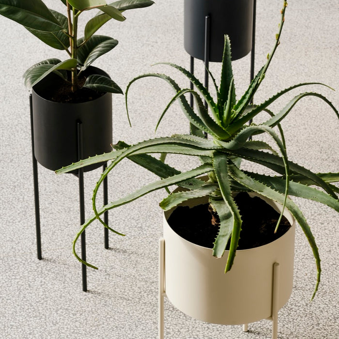 noo.ma MAKI Bloempot - lang - Vulcano Black