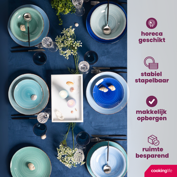 Cookinglife Koffiekopjes | Senseo kopjes - Delice Blue 160 ml - 6 stuks