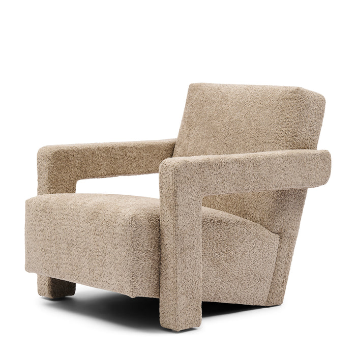 Rivièra Maison - Luxe Fauteuil in S97 - Soft Walnut van Polyester en Rubberwood, 70x90x72 cm