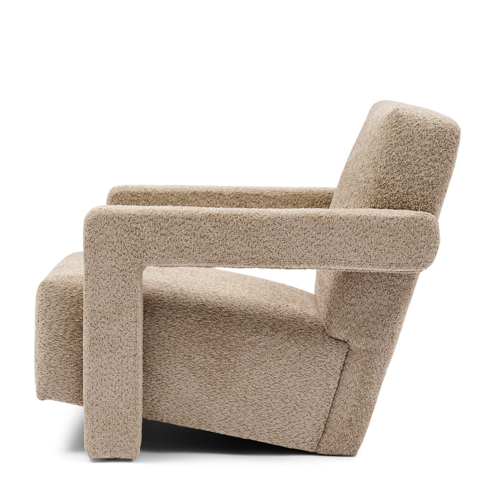 Rivièra Maison - Luxe Fauteuil in S97 - Soft Walnut van Polyester en Rubberwood, 70x90x72 cm