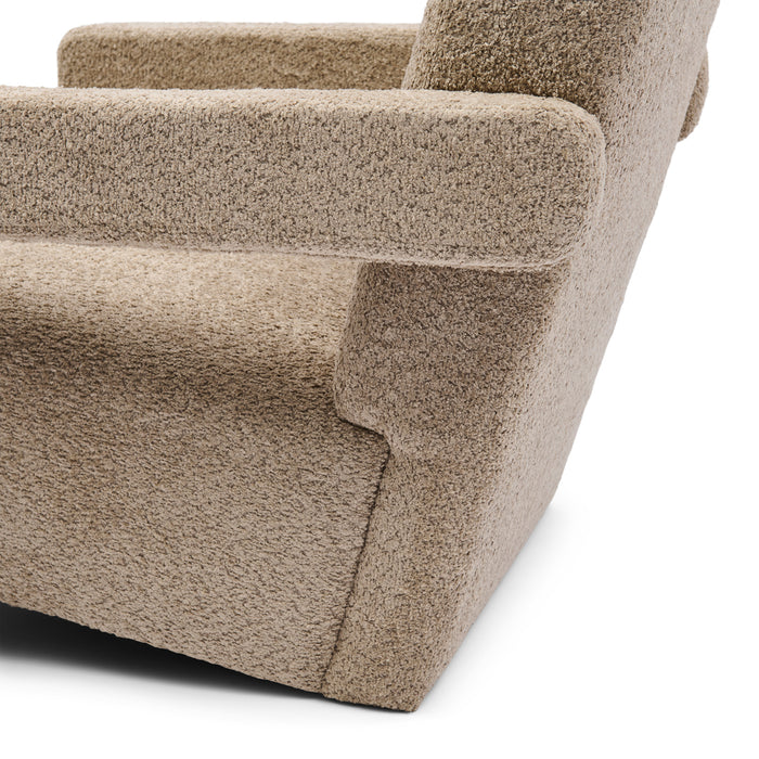 Rivièra Maison - Luxe Fauteuil in S97 - Soft Walnut van Polyester en Rubberwood, 70x90x72 cm