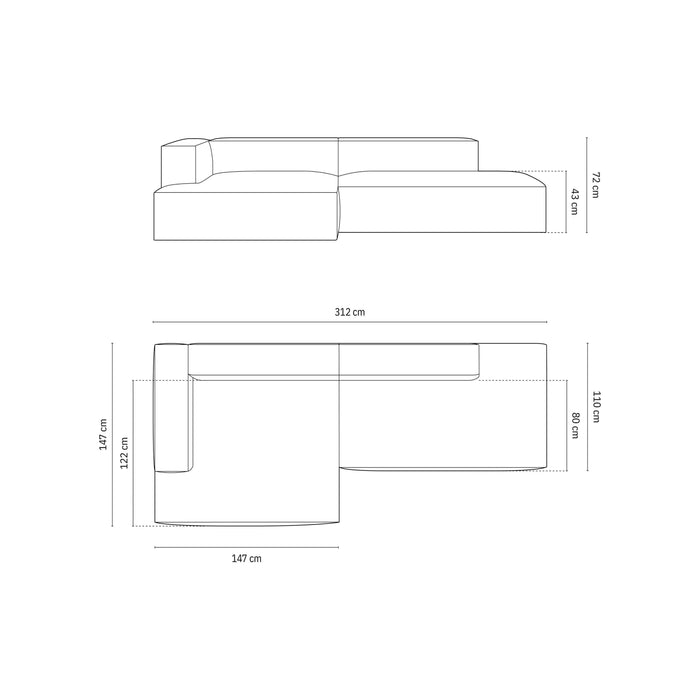 Micadoni Hoekbank Nuria 4-zits links bouclé