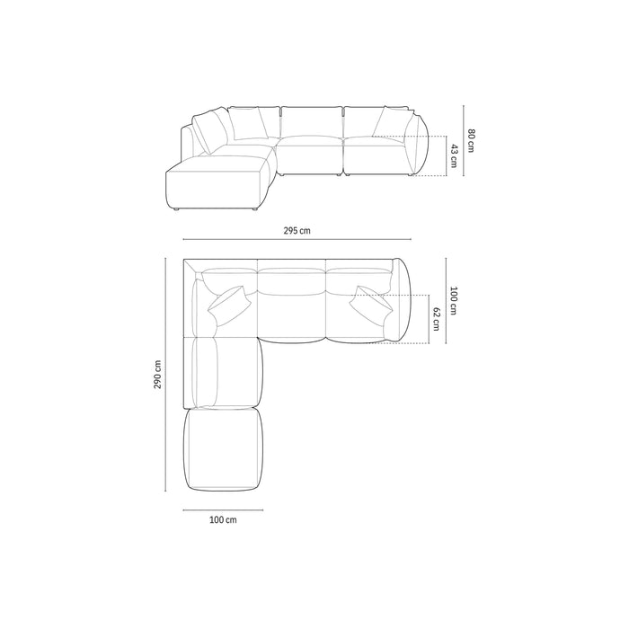 Micadoni Hoekbank Chris 4-zits links