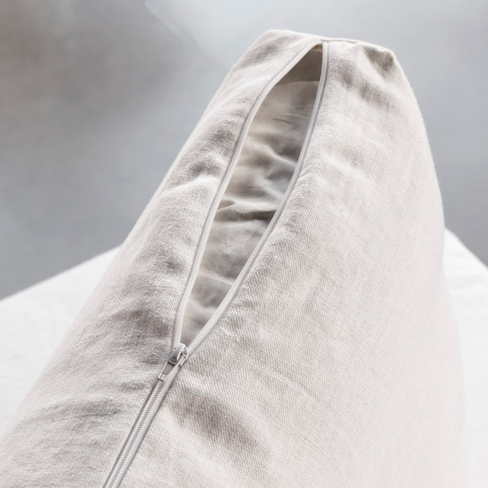 Tikamoon - Modulaire hoekbank in wit linnen met chaise longue Nils, 2-zit