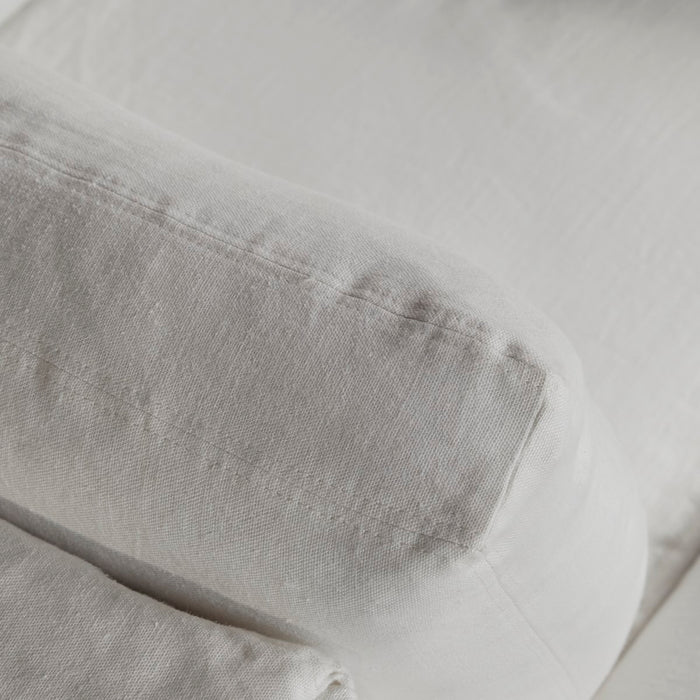 Tikamoon - Modulaire hoekbank in wit linnen met chaise longue Nils, 2-zit