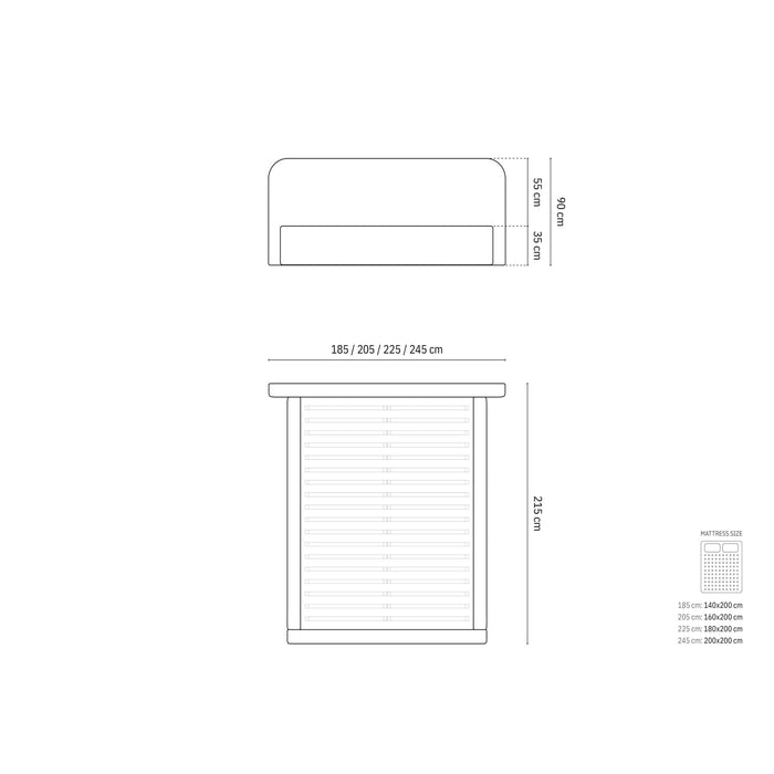 Micadoni Bedframe met opbergvak Elizabeth 200x200 bouclé