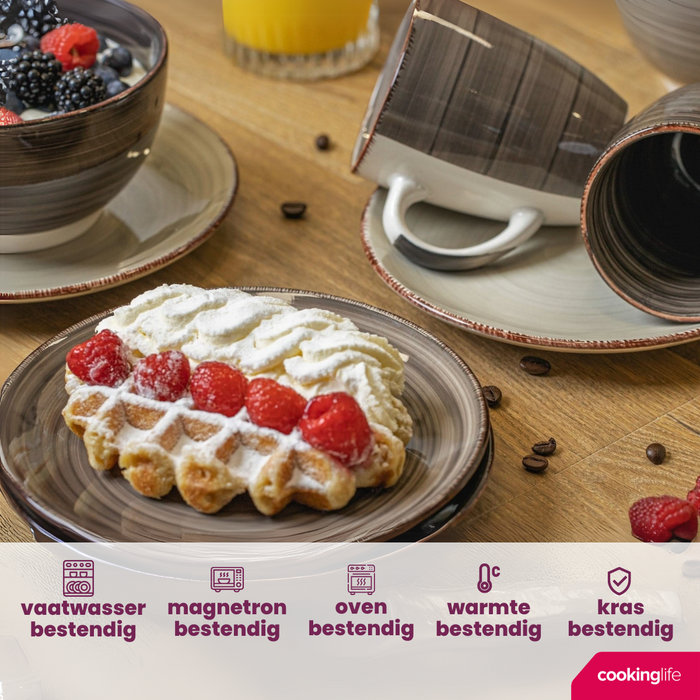 Studio Tavola Ontbijtborden | Dessertborden Vintage Loft ø 19 cm - 6 stuks