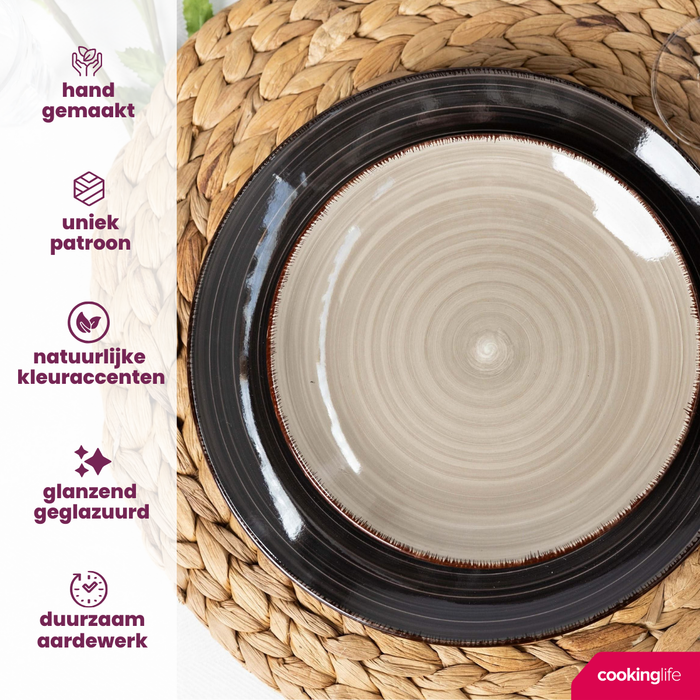 Studio Tavola Ontbijtborden | Dessertborden Vintage Loft ø 19 cm - 6 stuks