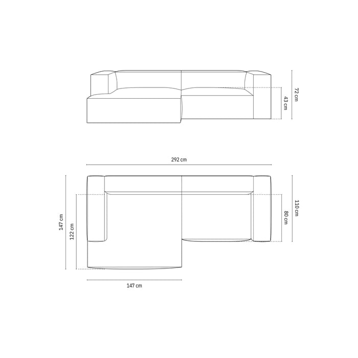 Micadoni Hoekbank Nuria 4-zits links