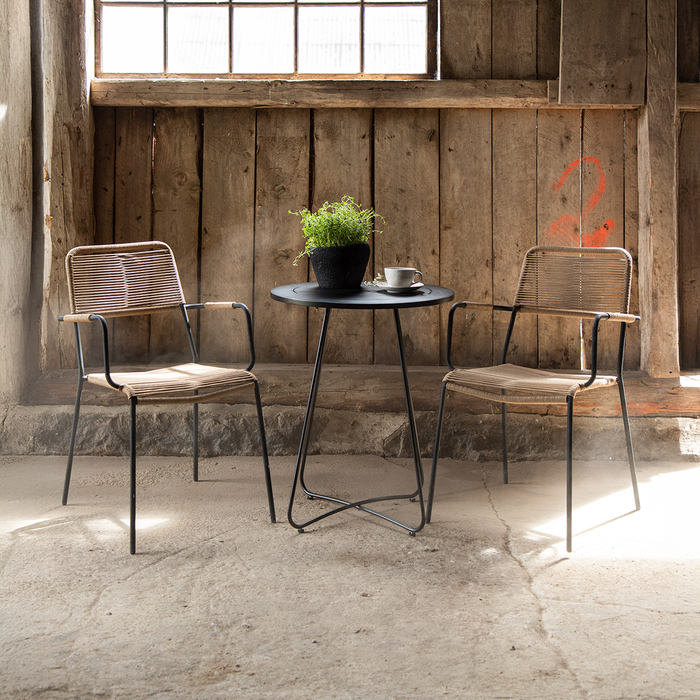 Nest outdoor Jana aluminium tuinstoel naturel - met armleuningen