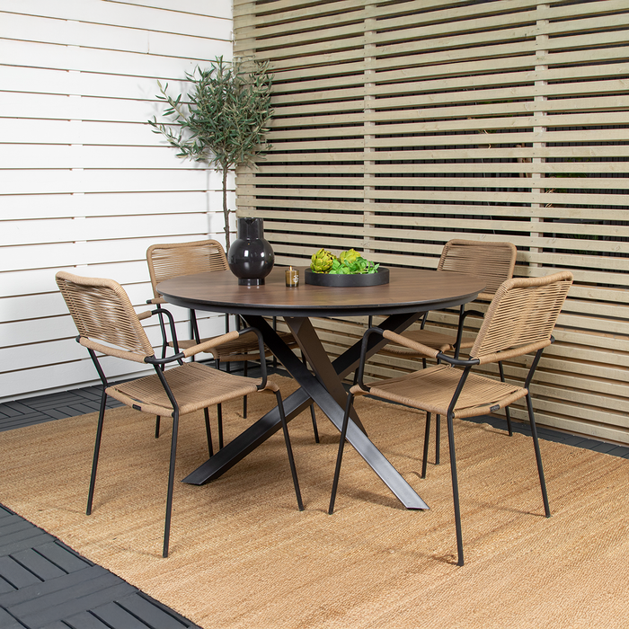 Nest outdoor Jana aluminium tuinstoel naturel - met armleuningen