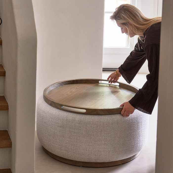 Rivièra Maison - Babylon Salontafel Antiek Wit van Polyester en Hout, Hoogte 43 cm