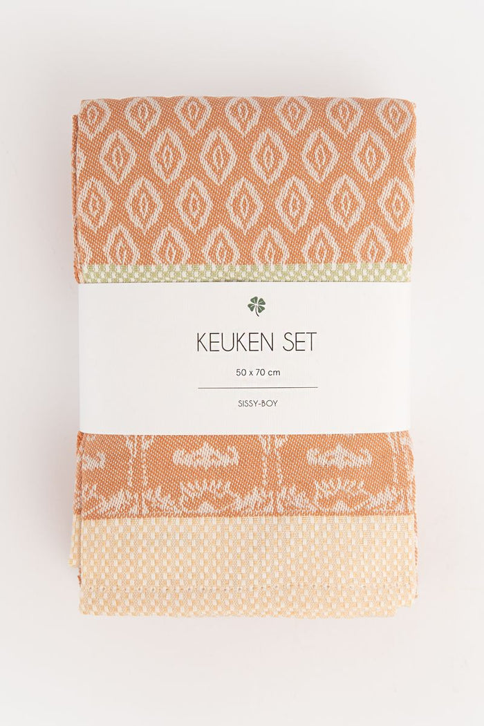 Sissy-Boy Lichtroze handdoek en theedoek