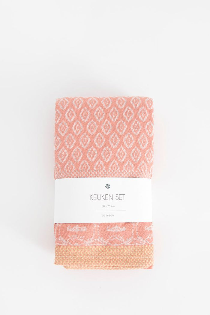 Sissy-Boy Lichtroze handdoek en theedoek Terry