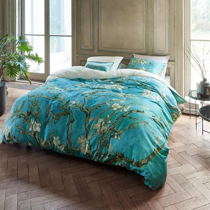 Beddinghouse x Van Gogh Museum Almond Blossom Dekbedovertrek 200 x 200|220 cm - Blauw