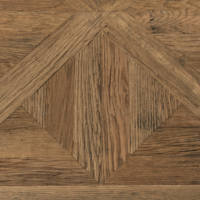 Rivièra Maison - Handgemaakte Salontafelset in Gerecycled Eikenhout met Herringbone Patroon van 80x75 cm