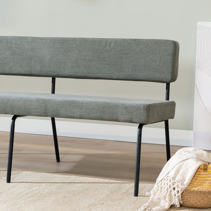 Bronx71 Scandinavische eetkamerbank Espen groen gerecyclede stof 160