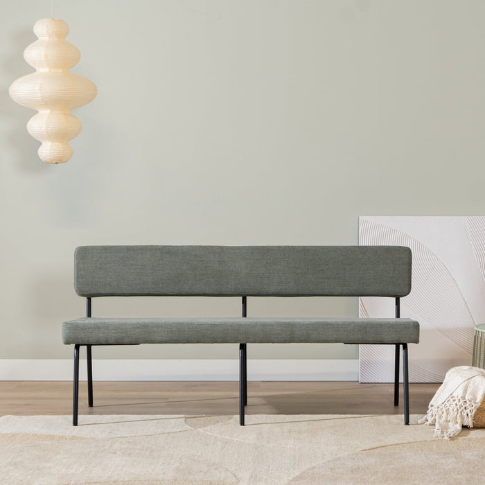 Bronx71 Scandinavische eetkamerbank Espen groen gerecyclede stof 160