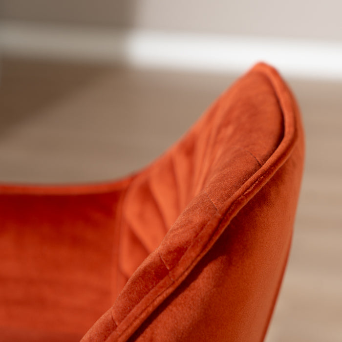 Bronx71 Velvet barkruk Fiona koper 65-78 cm