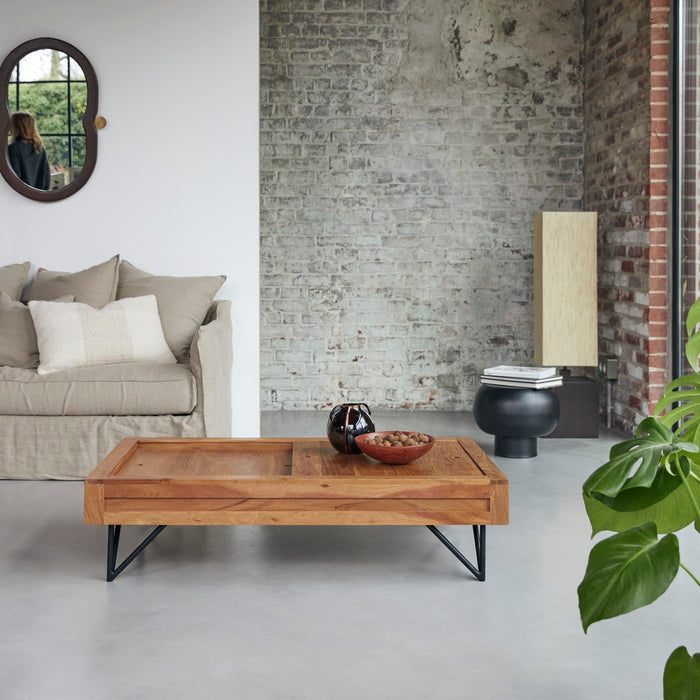 Tikamoon - Bonnie - Massieve acacia salontafel met opbergruimte