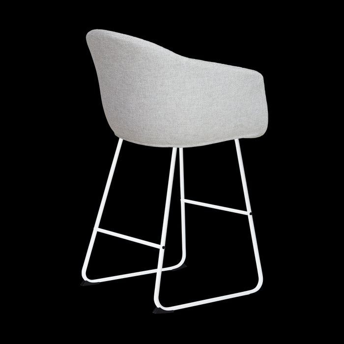 Nolon Nino-Otis Barkruk Lichtgrijs - met Armleuning - Wit - 65 cm