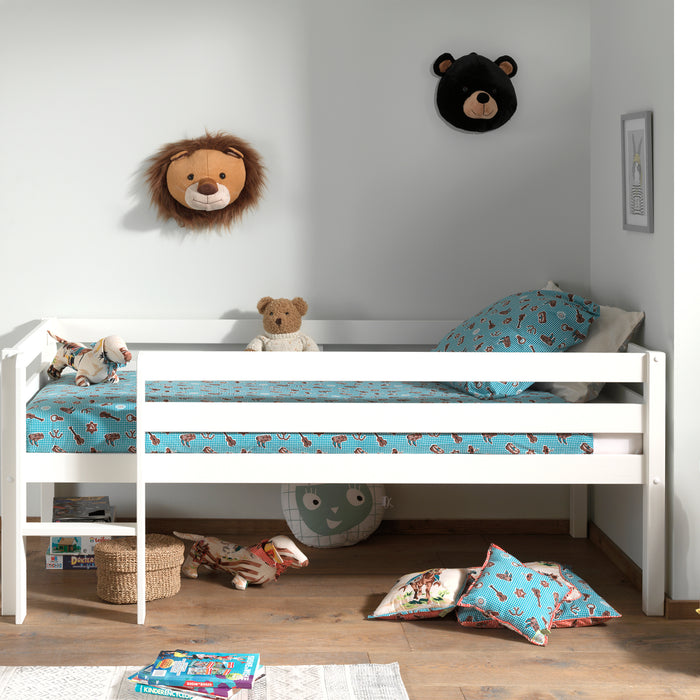 LUCEVI - Pino Halfhoogslaper met Ladder 90x200cm - Wit - H85CM