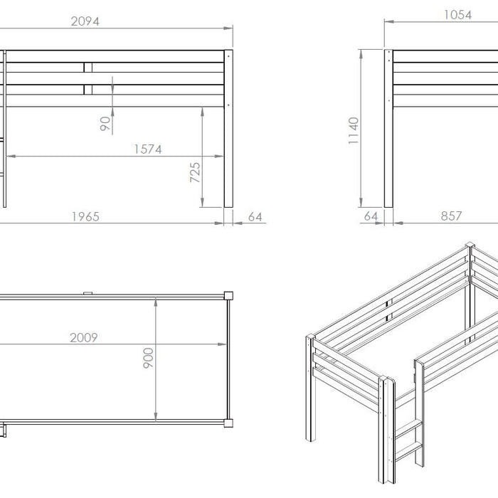 Vipack Pino Hoogslaper Brandweerwagen - wit