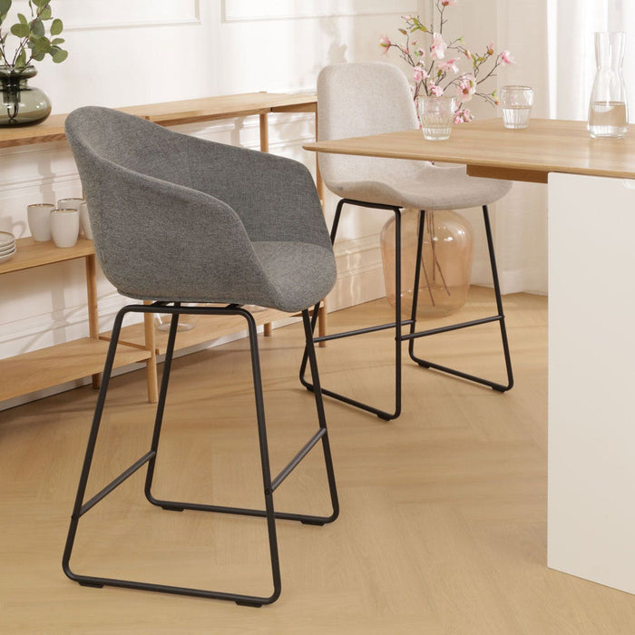 Nolon Nino-Otis Barkruk Donkergrijs - met Armleuning - Zwart - 65 cm