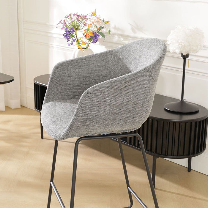 Nolon Nino-Otis Barkruk Donkergrijs - met Armleuning - Zwart - 65 cm