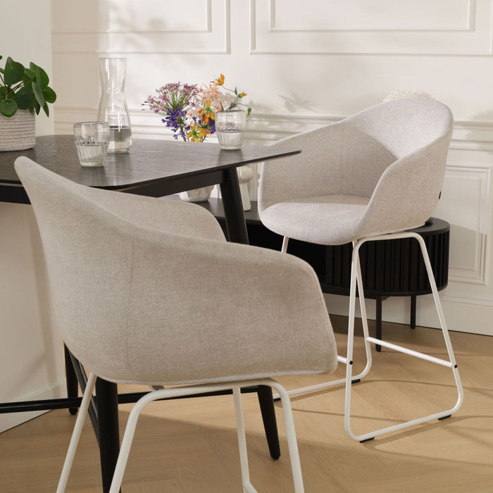 Nolon Nino-Otis Barkruk Beige - met Armleuning - Wit - 65 cm