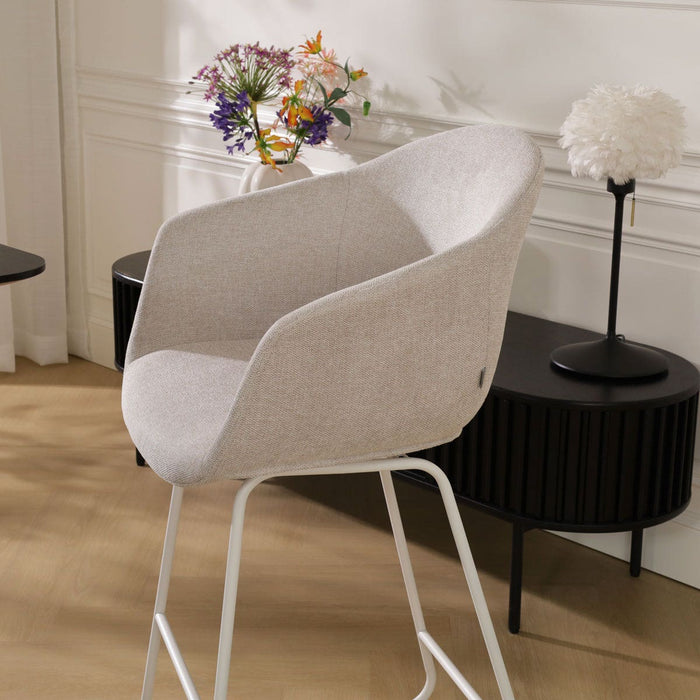 Nolon Nino-Otis Barkruk Beige - met Armleuning - Wit - 65 cm