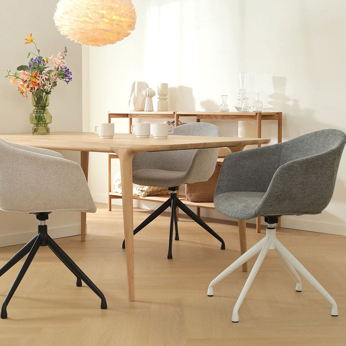 Nolon Nola-Otis Eetkamerstoel Donkergrijs - Draaibaar Wit Onderstel