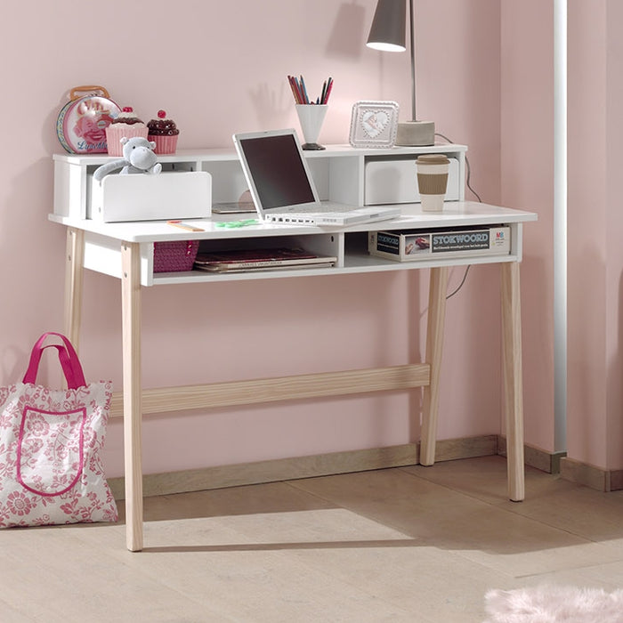 LUCEVI - Kiddy Bureau Met Opzet - Hout - Wit - 120x55x90cm