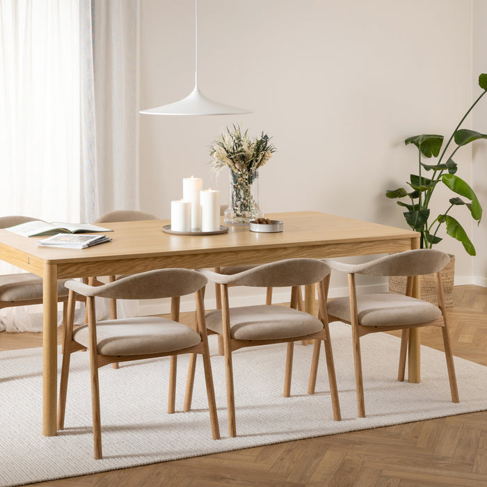 by fonQ Nordic Eetkamerstoel - Eikenhout - Beige