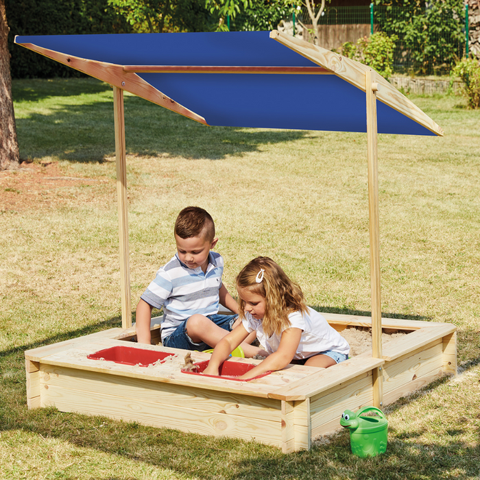 HIXA Afsluitbare Zandbak voor Kinderen met Overkapping Deksel Hout...