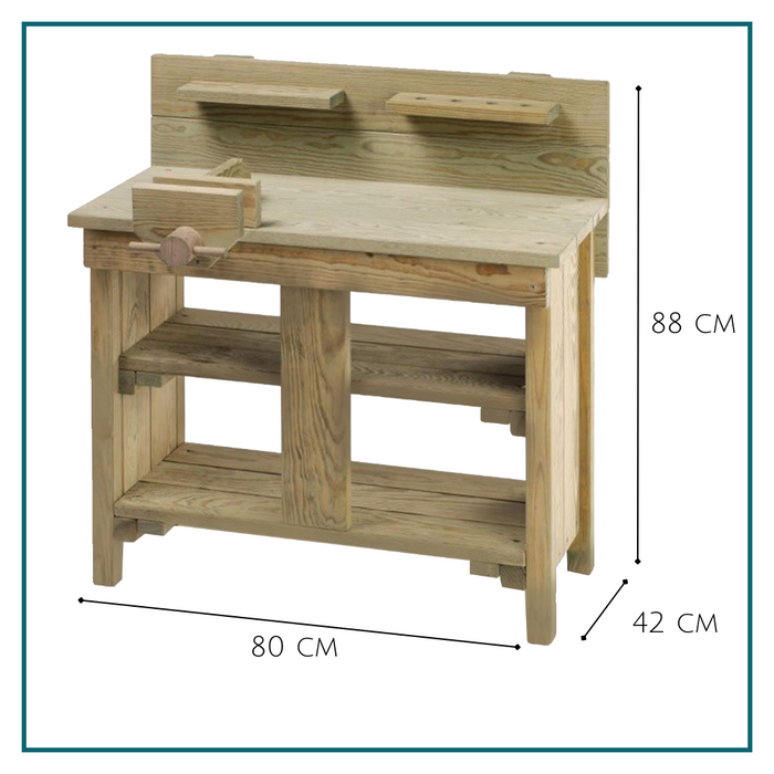 MISOU Kinder Werkbank Speeltafel Houten Werktafel voor Kinderen Bou...