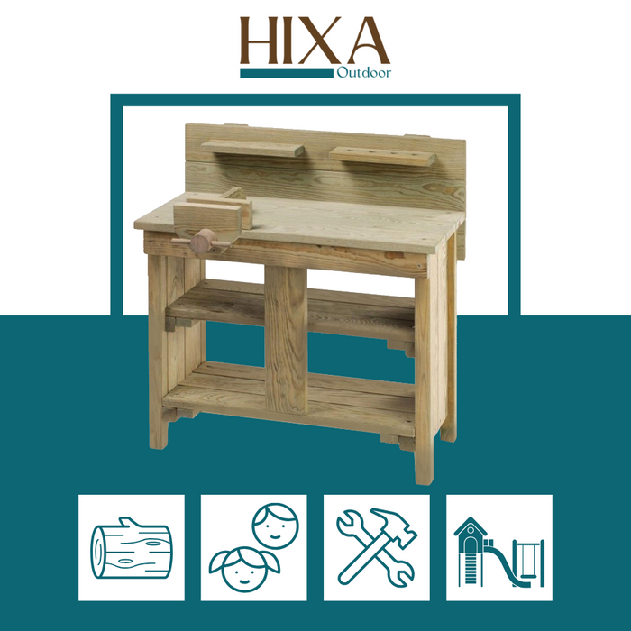 MISOU Kinder Werkbank Speeltafel Houten Werktafel voor Kinderen Bou...