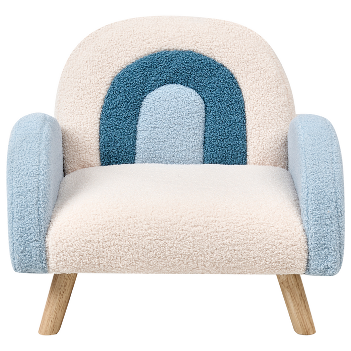 Beliani - OMBO - Kinderfauteuil - Lichtblauw - Bouclé
