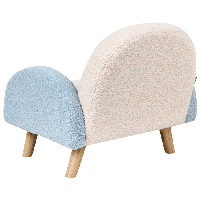 Beliani - OMBO - Kinderfauteuil - Lichtblauw - Bouclé