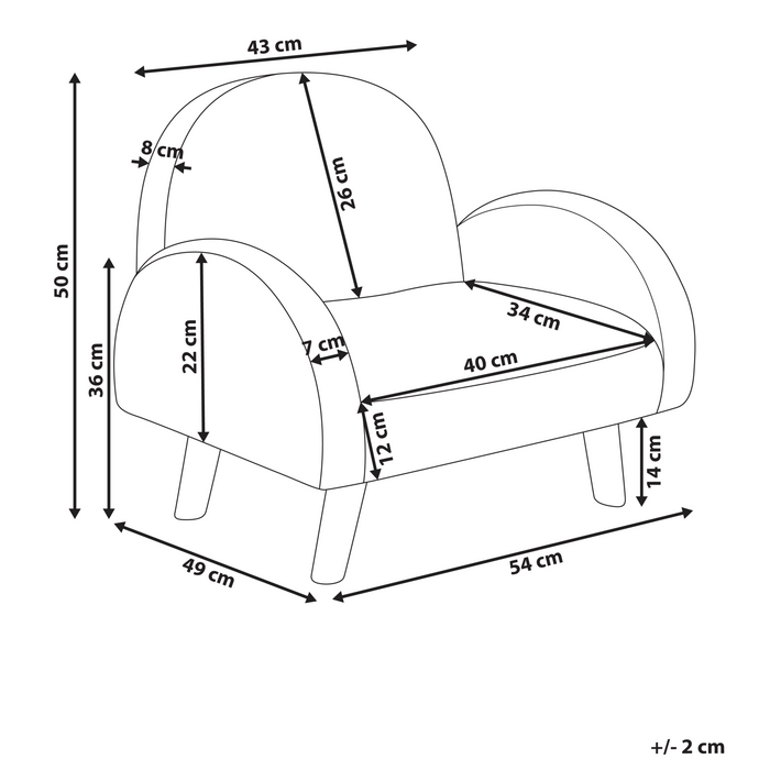 Beliani - OMBO - Kinderfauteuil - Lichtblauw - Bouclé