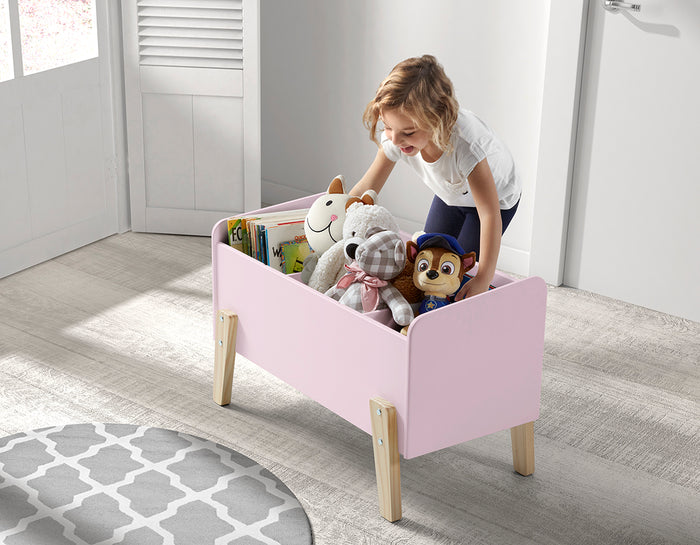 LUCEVI - Kiddy Speelkoffer - Speelgoedkist - Hout - Roze - 80x39x48cm