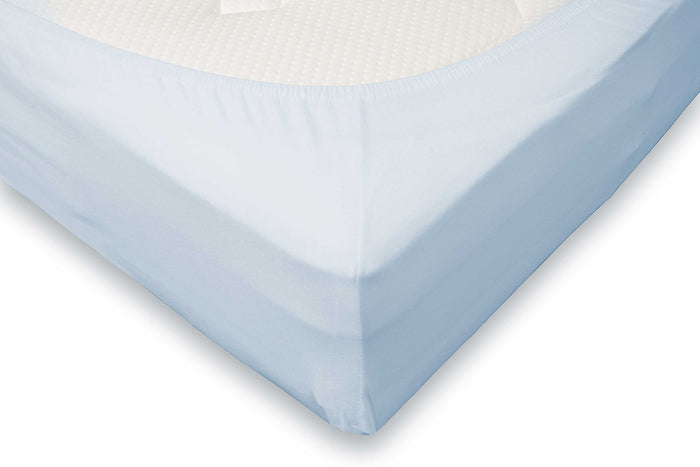 LINNICK Ledikant Baby Hoeslaken Jersey Katoen - licht blauw 70x140