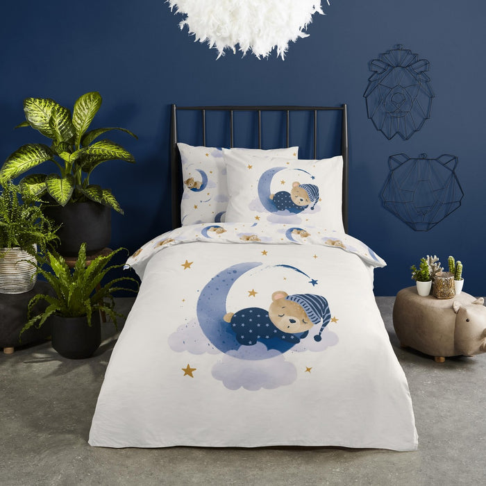 Kinder Dekbedovertrek Good Morning Katoen Sleeping - ecru 140x200